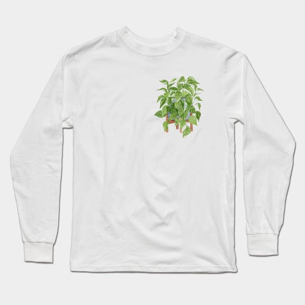 Pothos Marble Queen Long Sleeve T-Shirt by gronly